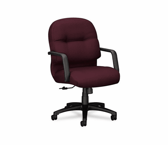 HON2092NT69T 2090 Pillow-Soft Managerial Mid-Back Swivel/Tilt Chair, Wine Fabric/Black Base By HON COMPANY