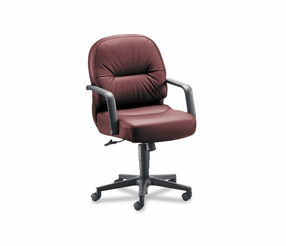 HON2092SR69T Leather 2090 Pillow-Soft Series Managerial Mid-Back Swivel/Tilt Chair, Burgundy By HON COMPANY