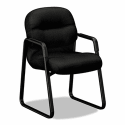 HON2093NT10T 2090 Pillow-Soft Series Guest Arm Chair, Black Upholstery/Black Sled Base By HON COMPANY