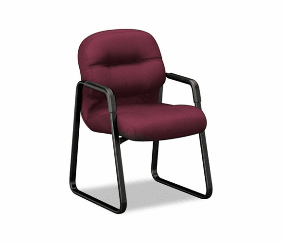 HON2093NT69T 2090 Pillow-Soft Series Guest Arm Chair, Wine Upholstery/Black Sled Base By HON COMPANY