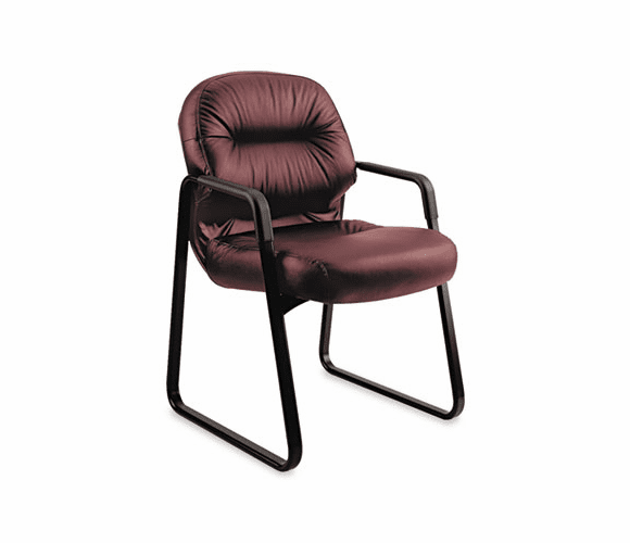 HON2093SR69T Leather 2090 Pillow-Soft Series Guest Arm Chair, Burgundy By HON COMPANY