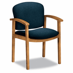 HON2111CAB90 2111 Invitation Series Wood Guest Chair, Solid Blue Fabric/Harvest By HON COMPANY