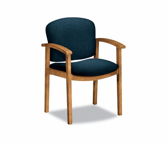 HON2111CAB90 2111 Invitation Series Wood Guest Chair, Solid Blue Fabric/Harvest By HON COMPANY