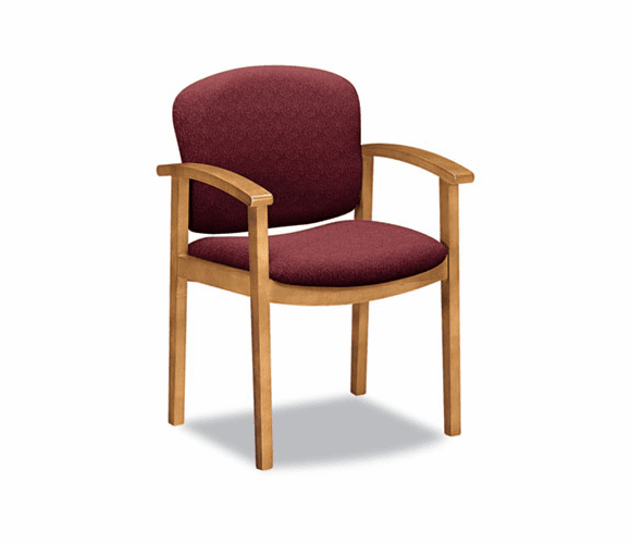 HON2111CBE62 2111 Invitation Series Wood Guest Chair, Wild Rose Fabric/Harvest By HON COMPANY