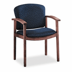 HON2111NAB90 2111 Invitation Series Wood Guest Chair, Mahogany/Solid Blue Fabric By HON COMPANY
