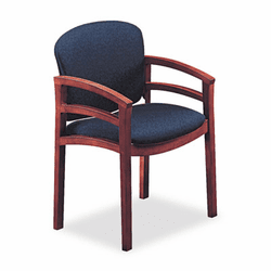 HON2112NAB90 2112 Invitation Series Wood Guest Chair, Mahogany/Blue Fabric By HON COMPANY