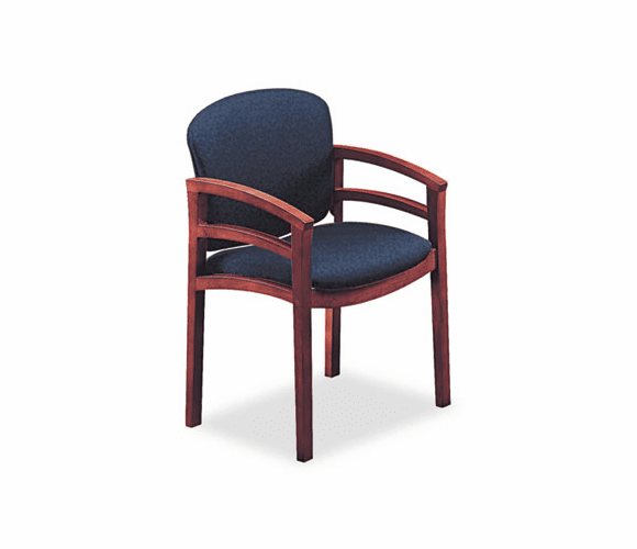 HON2112NAB90 2112 Invitation Series Wood Guest Chair, Mahogany/Blue Fabric By HON COMPANY