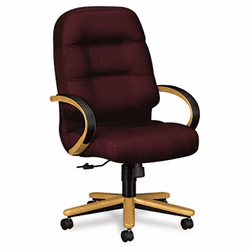HON2191CNT69 2190 Pillow-Soft Wood Series Executive High-Back Chair, Harvest/Wine By HON COMPANY