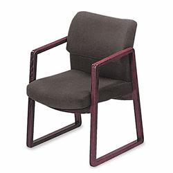 HON2403NAB12 2400 Series Guest Arm Chair, Mahogany Finish, Gray Fabric By HON COMPANY