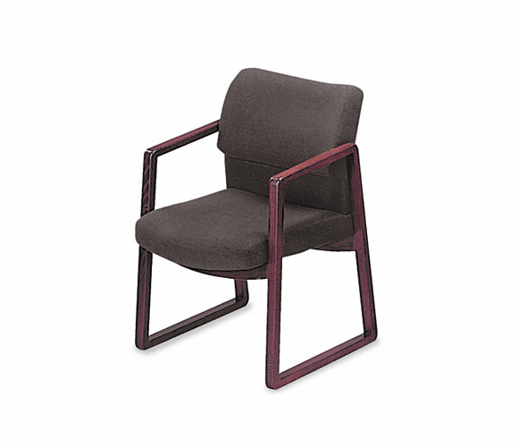 HON2403NAB12 2400 Series Guest Arm Chair, Mahogany Finish, Gray Fabric By HON COMPANY