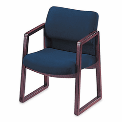 HON2403NAB90 2400 Series Guest Arm Chair, Mahogany Finish, Blue Fabric By HON COMPANY