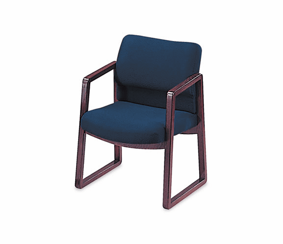HON2403NAB90 2400 Series Guest Arm Chair, Mahogany Finish, Blue Fabric By HON COMPANY