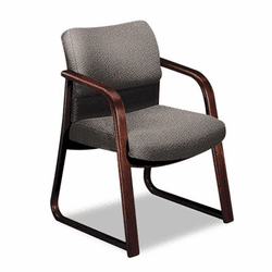 HON2903NAB12 2900 Series Guest Arm Chair, Gray Fabric/Mahogany Finish Wood By HON COMPANY