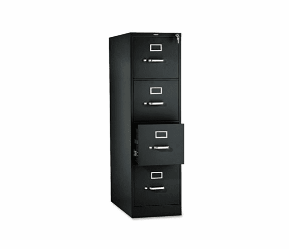 HON314PP 310 Series Four-Drawer, Full-Suspension File, Letter, 26-1/2d, Black By HON COMPANY
