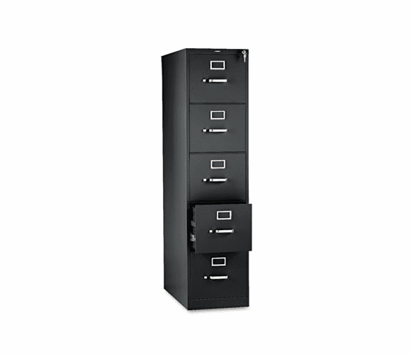 HON315PP 310 Series Five-Drawer, Full-Suspension File, Letter, 26-1/2d, Black By HON COMPANY