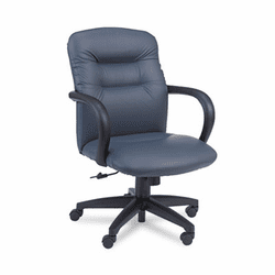 HON3302SS90T Allure Managerial Mid-Back Swivel/Tilt Chair, Navy Leather By HON COMPANY