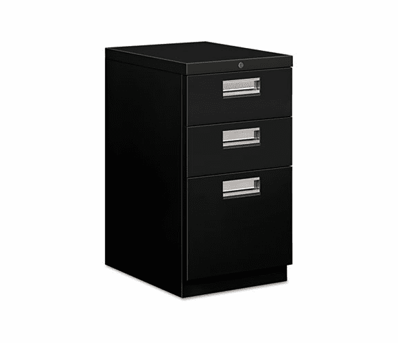 HON33720CP Brigade Mobile Box/Box/File Pedestal, Recessed Pulls, 19-7/8" Deep, Black By HON COMPANY