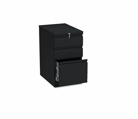 HON33723RP Efficiencies Mobile Pedestal File with One File/Two Box Drawers, 22-7/8d, Black By HON COMPANY