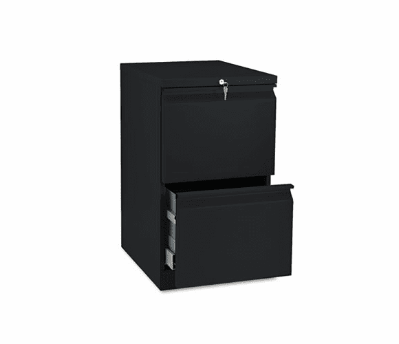 HON33820RP Efficiencies Mobile Pedestal File w/Two File Drawers, 19-7/8d, Black By HON COMPANY
