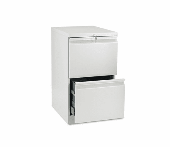 HON33820RQ Efficiencies Mobile Pedestal File w/Two File Drawers, 19-7/8d, Light Gray By HON COMPANY