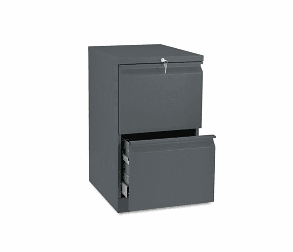 HON33820RS Efficiencies Mobile Pedestal File w/Two File Drawers, 19-7/8d, Charcoal By HON COMPANY