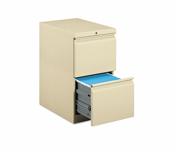 HON33823RL Efficiencies Mobile Pedestal File w/Two File Drawers, 22-7/8d, Putty By HON COMPANY