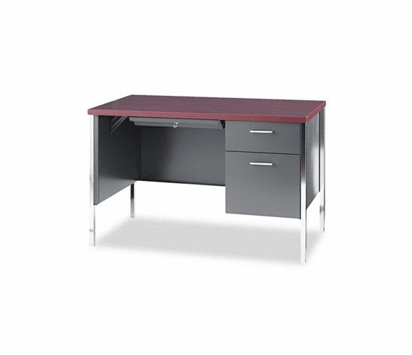 HON34002RNS 34000 Series Right Pedestal Desk, 45-1/4w x 24d x 29-1/2h, Mahogany/Charcoal By HON COMPANY