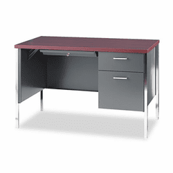HON34002RNS 34000 Series Right Pedestal Desk, 45-1/4w x 24d x 29-1/2h, Mahogany/Charcoal By HON COMPANY