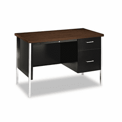 HON34002RZP 34000 Series Right Pedestal Desk, 45-1/4w x 24d x 29-1/2h, Columbian Walnut/Blk By HON COMPANY