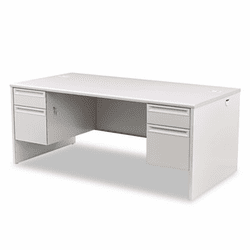 HON38180G2Q 38000 Series Double Pedestal Desk, 72w x 36d x 29-1/2h, Gray Patterned/Lt. Gray By HON COMPANY