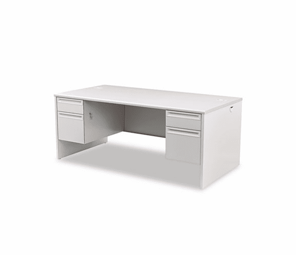 HON38180G2Q 38000 Series Double Pedestal Desk, 72w x 36d x 29-1/2h, Gray Patterned/Lt. Gray By HON COMPANY