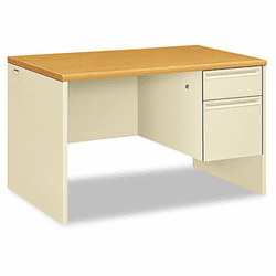 HON38251CL 38000 Series Right Pedestal Desk, 48w x 30d x 29-1/2h, Harvest/Putty By HON COMPANY