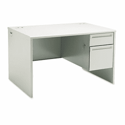 HON38251QQ 38000 Series Right Pedestal Desk, 48w x 30d x 29-1/2h, Light Gray/Light Gray By HON COMPANY