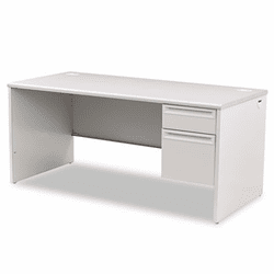 HON38291RG2Q 38000 Series Right Pedestal Desk, 66w x 30d x 29-1/2h, Gray Patterned/Light Gray By HON COMPANY