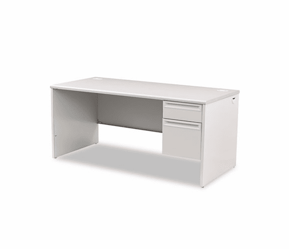 HON38291RG2Q 38000 Series Right Pedestal Desk, 66w x 30d x 29-1/2h, Gray Patterned/Light Gray By HON COMPANY