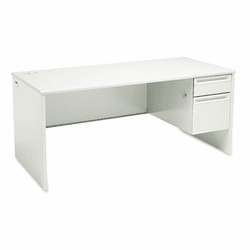 HON38291RQQ 38000 Series Right Pedestal Desk, 66w x 30d x 29-1/2h, Light Gray/Light Gray By HON COMPANY