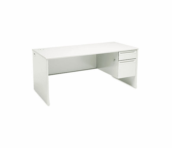 HON38291RQQ 38000 Series Right Pedestal Desk, 66w x 30d x 29-1/2h, Light Gray/Light Gray By HON COMPANY