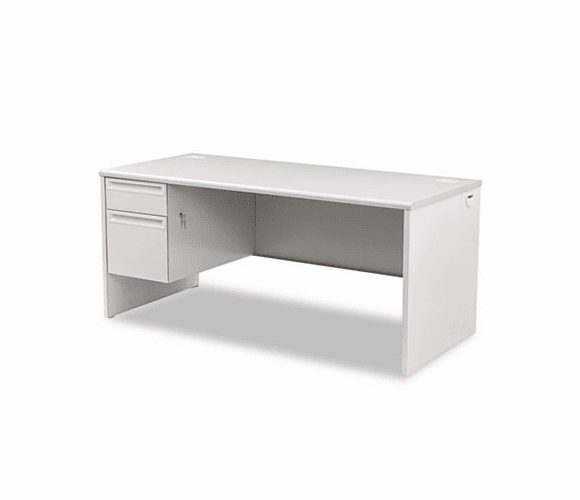 HON38292LG2Q 38000 Series Left Pedestal Desk, 66w x 30d x 29-1/2h, Gray Patterned/Light Gray By HON COMPANY