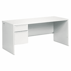 HON38292LQQ 38000 Series Left Pedestal Desk, 66w x 30d x 29-1/2h, Light Gray/Light Gray By HON COMPANY