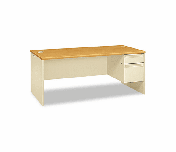 HON38293RCL 38000 Series Right Pedestal Desk, 72w x 36d x 29-1/2h, Harvest/Putty By HON COMPANY