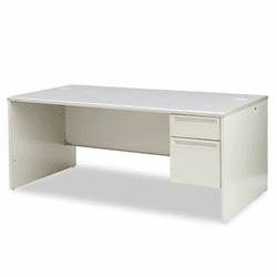HON38293RG2Q 38000 Series Right Pedestal Desk, 72w x 36d x 29-1/2h, Gray Patterned/Light Gray By HON COMPANY