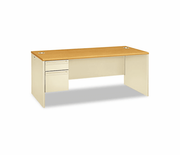 HON38294LCL 38000 Series Left Pedestal Desk, 72w x 36d x 29-1/2h, Harvest/Putty By HON COMPANY