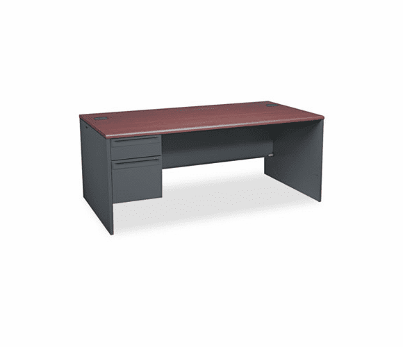 HON38294LNS 38000 Series Left Pedestal Desk, 72w x 36d x 29-1/2h, Mahogany/Charcoal By HON COMPANY