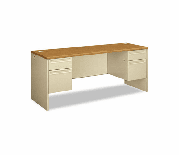 HON38854CL 38000 Series Kneespace Credenza, 72w x 24d x 29-1/2h, Harvest/Putty By HON COMPANY