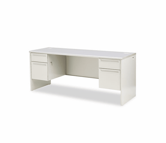 HON38854G2Q 38000 Series Kneespace Credenza, 72w x 24d x 29-1/2h, Gray Patterned/Light Gray By HON COMPANY