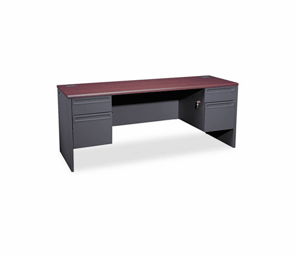 HON38854NS 38000 Series Kneespace Credenza, 72w x 24d x 29-1/2h, Mahogany/Charcoal By HON COMPANY
