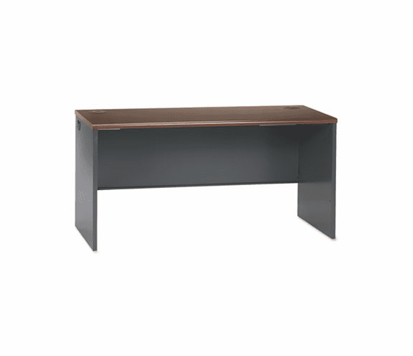 HON38922NS 38000 Series Desk Shell, 60w x 24d x 29-1/2h, Mahogany/Charcoal By HON COMPANY