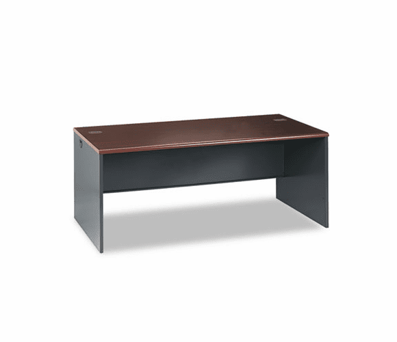 HON38934NS 38000 Series Desk Shell, 72w x 36d x 29-1/2h, Mahogany/Charcoal By HON COMPANY