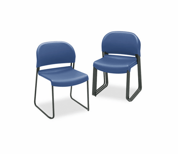 HON403190T GuestStacker Chair, Blue with Black Finish Legs, 4/Carton By HON COMPANY