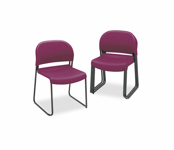 HON4031MBT GuestStacker Chair, Burgundy with Black Finish Legs, 4/Carton By HON COMPANY
